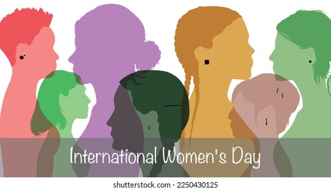 International Womens Day. In this vector, women of different ages are standing together to support each other. Flat vector illustration