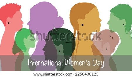 International Womens Day. In this vector, women of different ages are standing together to support each other. Flat vector illustration