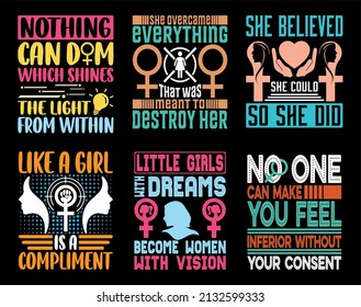 International Women's Day T-shirt Design Bundle Collection