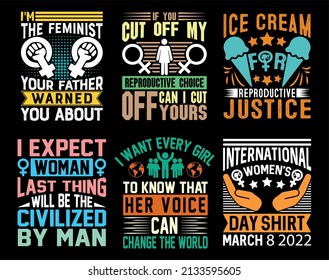 International Women's Day T-shirt Design Bundle Collection