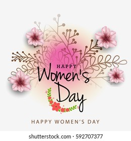 International Womens Day Typographical Greeting Card Background.