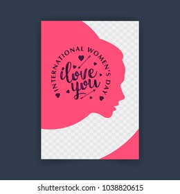 International Women's day typography with pattern background 