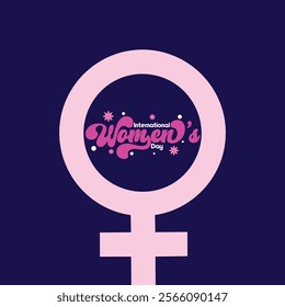 International womens day typography vector illustration design with female symbol. Womens day typography designs with womens day elements for card design, poster design, banner design