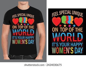 International women's day a unique T shirt design vector .