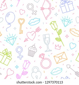 International women's day  or Valentine's day seamless pattern, Vector illustration.