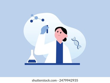 International Women's Day. Vector about science.