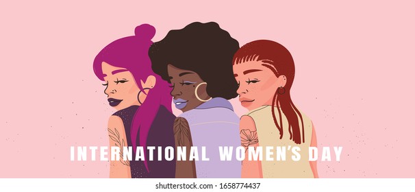 Antecedentes vectoriales del Día Internacional de la Mujer.