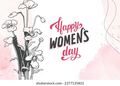 International Women's Day Vector Banner Ad Lady pink 