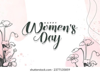 International Women's Day Vector Banner Ad Lady pink 