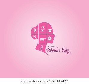 International Women's day vector concept. She plays a different role in your life.