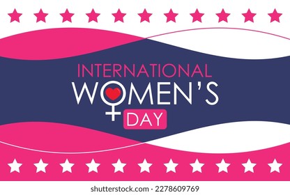 International women's day vector concept  with abstract shapes, lines and stars. Campaign for women's equality.