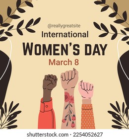 International women's day vector design media post and template.