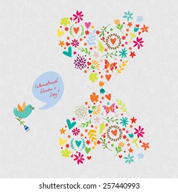International Women's Day vector greeting card.