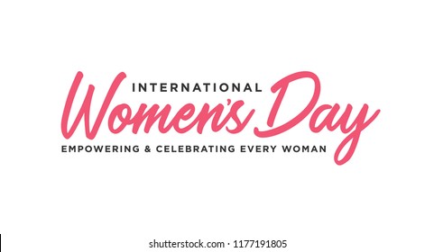 International Women's Day Vector Hand Written Typography Background