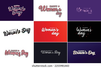 International Women's Day vector hand written typography background with a bold. vibrant style