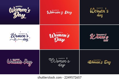 International Women's Day vector hand-written typography background