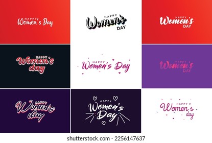 International Women's Day vector hand-written typography background