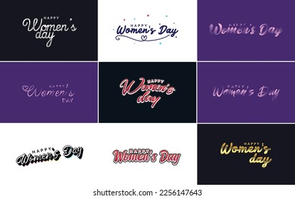 International Women's Day vector hand-written typography background