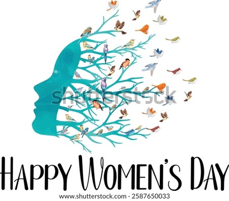 International Women's day vector, happy women's day vector, women's day watercolor vector