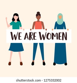 International Womens Day. Vector illustration with women for card, poster, flyer. 