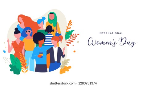 International Women's Day. Vector illustration, card, poster, flyer and banner.