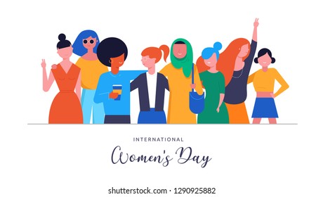 International Women's Day. Vector illustration, card, poster, flyer and banner.