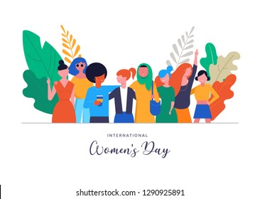 International Women's Day. Vector illustration, card, poster, flyer and banner.