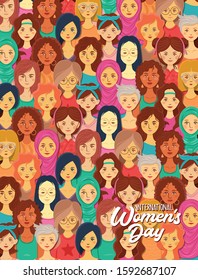 International Women's Day Vector Illustration - Shutterstock ID 1592687107
