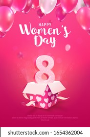 International women's day vector illustration. Poster for 8 march greeting 