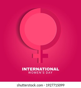 International Women's Day. Vector illustration of women's day female sign and symbol. Concept of the female empowerment movement