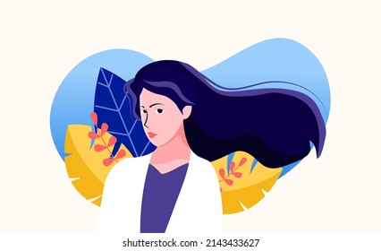 International Women's Day. Vector illustration of five happy smiling diverse women standing together. Isolated on white background.