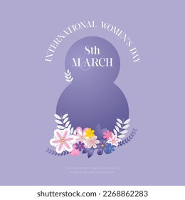 International women's day vector illustration social media post 8th march empowered women