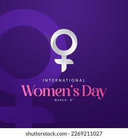 International Women's Day. Vector illustration design. Celebrated on March 8 every year around the world. Women's rights movement. Suitable for social media etc