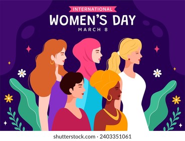 International Women's Day Vector Illustration on March 8 to Celebrate the Achievements and Freedom of Women in Flat Cartoon Background Design