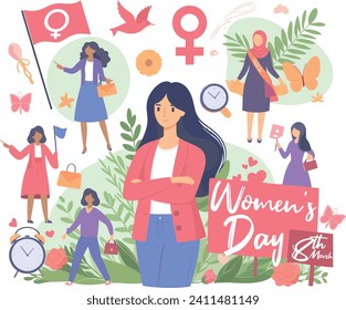 International women's day vector illustration.