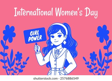 International Women's Day. Vector Illustration of Women with some flowers, International Women's Day is celebrated on the 8th of March annually around the world. Vector illustration design