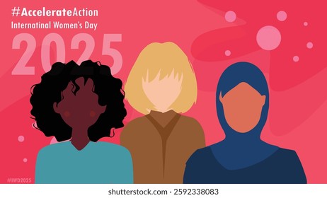 International Women's Day vector illustration. Happy Mother's Day. happy women's day design, vector, card, banner social media post. women day 8 march, 2025. 8th March, 2025.