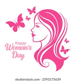  International Women's Day Vector illustration of diverse cartoon women