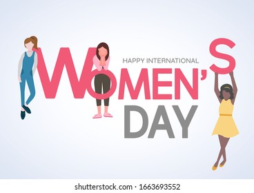 international women's day vector poster, we are women banner, card 