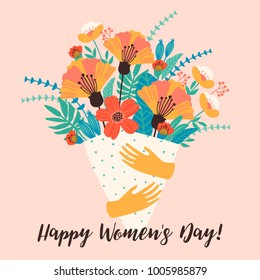 International Women's Day. Vector template  for card, poster, flyer and other users