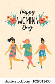 International Women's Day. Vector template with for card, poster, flyer and other users