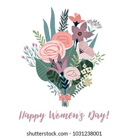 International Women's Day. Vector template for card, poster, flyer and other users