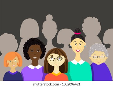 International Women's Day. Vector template  for card, poster, flyer and other 