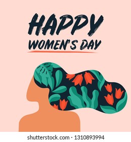 International Women's Day. Vector template for card, poster, flyer and other uses