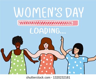 International Women's Day. Vector template with lettering design. Countdown to Women's Day
