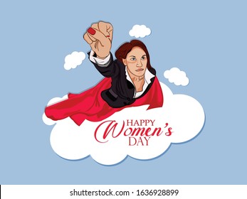 International Women's Day. Vector template with lettering design,for card, poster, flyer and other users