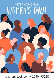 International Women's Day. Vector template with for card, poster, flyer and other users.