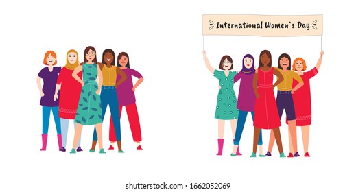 International Women's Day. Vector template for card, poster, flyer and other users