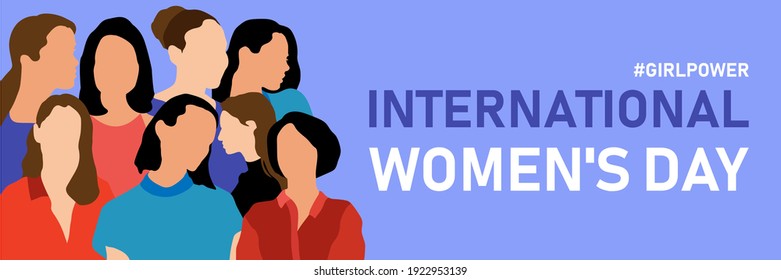International Women's Day. Vector template with for card, poster, flyer and other users