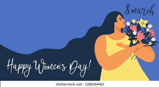 International Women's Day. Vector templates for card, banner, poster, flyer and other users.